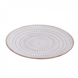 Centro de Mesa Redondo Blanco Madera 40 cm