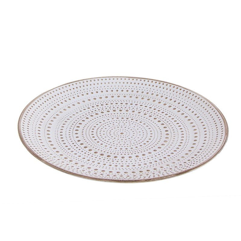 Centro de Mesa Redondo Blanco Madera 40 cm