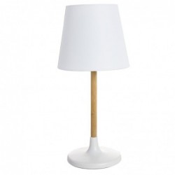 Lampara de Mesa Nordic Madera Blanca 43 cm