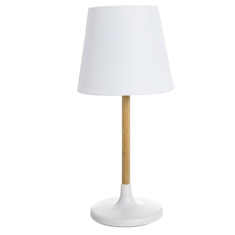 Lampara de Mesa Nordic Madera Blanca 43 cm