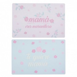 Mantel Individual x2 Colores Plastico Mama 28x43 cm