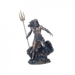 Figura Decorativa clasica Dios Griego Poseidon Dios del Mar Resina 21 cm