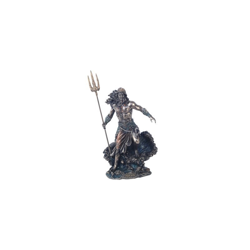 Figura Decorativa clasica Dios Griego Poseidon Dios del Mar Resina 21 cm