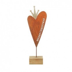 Figura Decorativa corazon Base Madera 38 cm