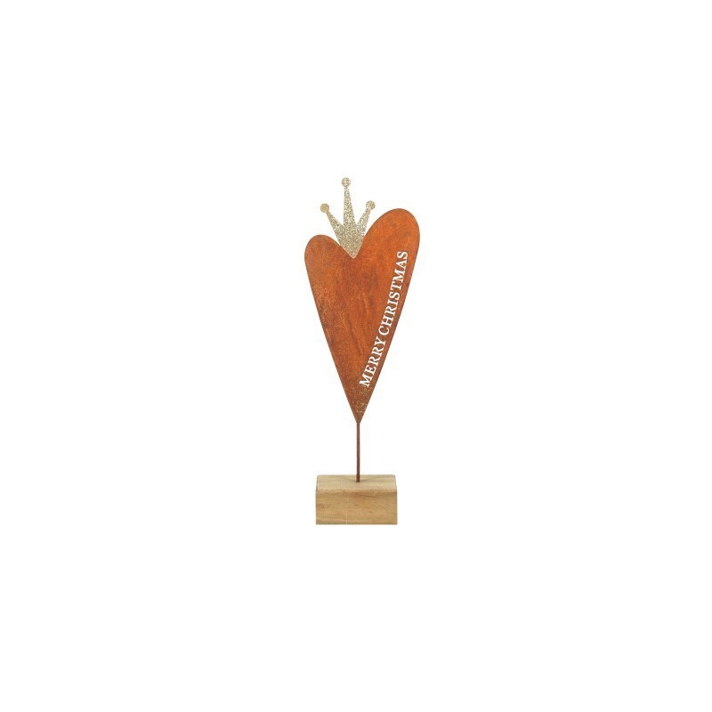 Figura Decorativa corazon Base Madera 38 cm