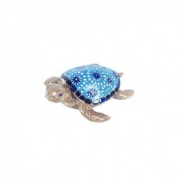 Figura Decorativa Tortuga Azul Resina 13 cm