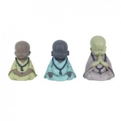 Figura Decorativa x3 Monjes Budistas 11 cm