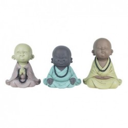 Figura Decorativa x3 Monjes Budistas 23 cm