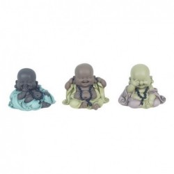 Figura Decorativa x3 Monjes Budistas 9 cm