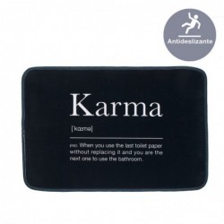 Alfombra de Baño Extrasuave Karma Negro 70x45 cm