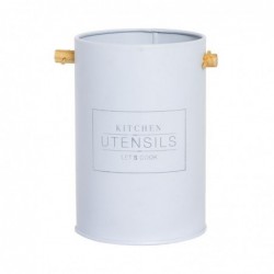 Bote Utensilios de Cocina Metal Blanco 15 cm