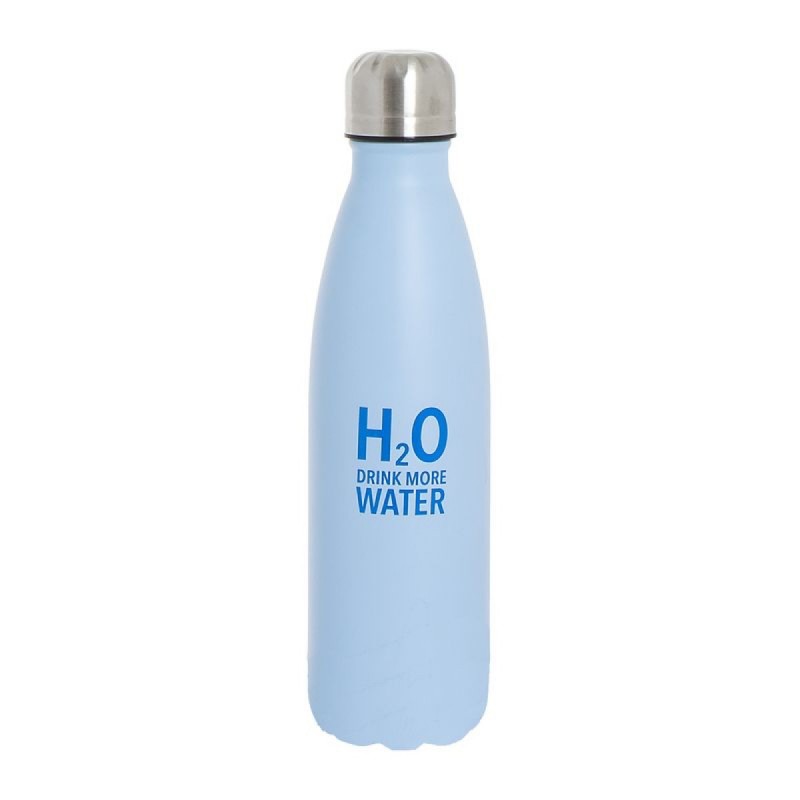 Botella Termo Acero Inoxidable 500 Ml H2O Azul