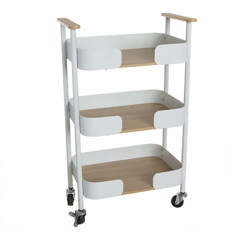 Carrito Camarero Nordic Metal Blanco 3 Niveles 73 cm