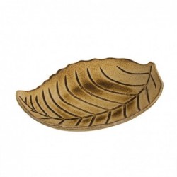 Centro de Mesa Forma de Hoja Marron Madera 25 cm