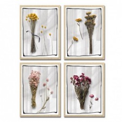 Cuadro Decorativo x4 Flores 30x40 cm