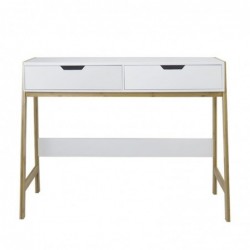 Mesa Consola Madera Blanca 2 Cajones 90 cm