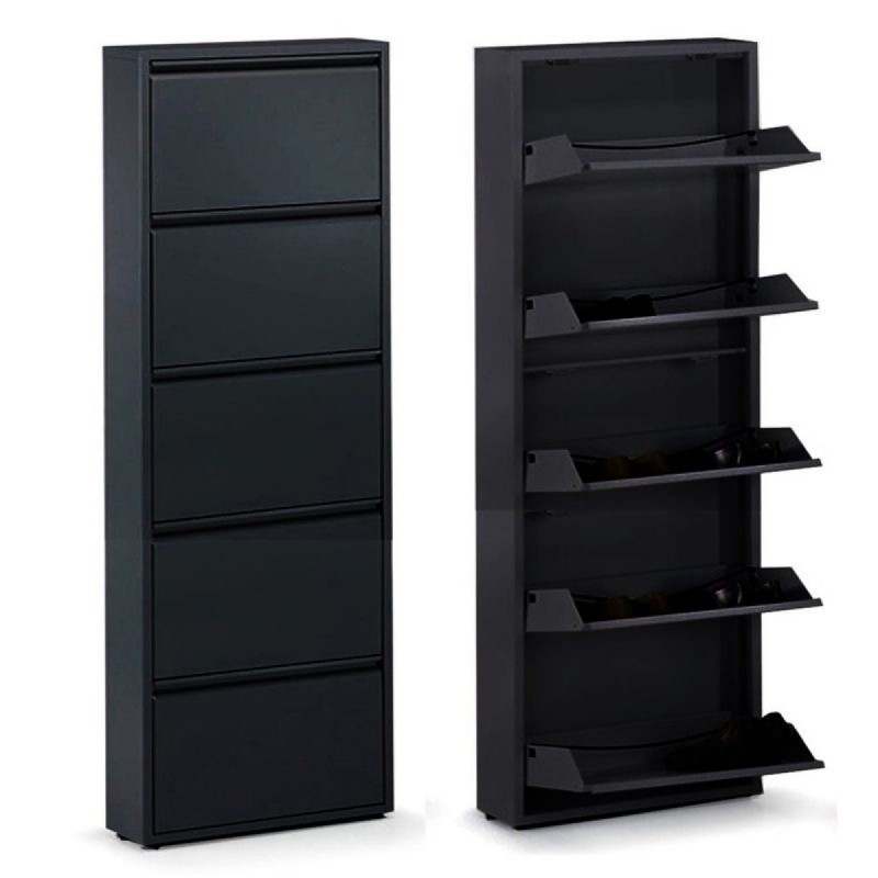 Zapatero Metal Negro cm 5 Cajones Armario Organizador