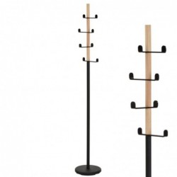 Perchero Metal y Madera Negro 174 cm