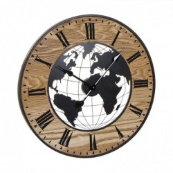 Reloj de Pared Redondo Mundo Marron 63 cm