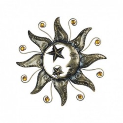 Adorno de Pared  Decorativo Sol Metal 40 cm