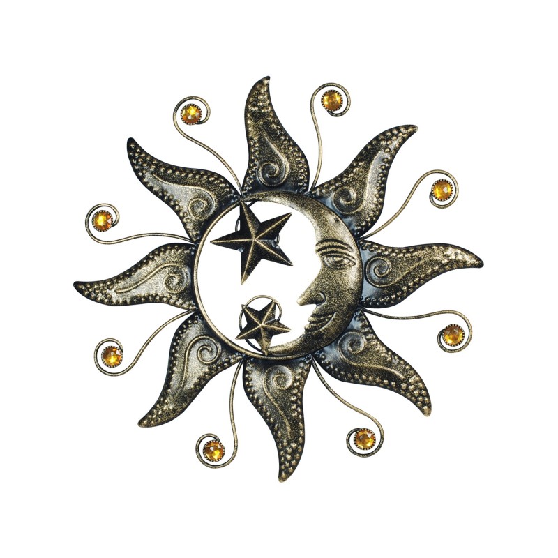 Adorno de Pared  Decorativo Sol Metal 40 cm