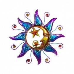 Adorno de Pared  Decorativo Sol y Luna Metal 40 cm