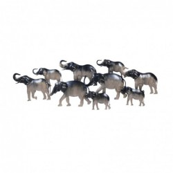 Adorno de Pared Metalico Elefantes Gris 90 cm