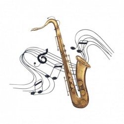 Adorno de Pared Metalico Saxofon 67 cm