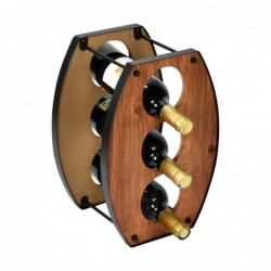 Botellero Madera y Metal 34 cm