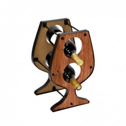 Botellero Madera y Metal Copa de Vino 34 cm