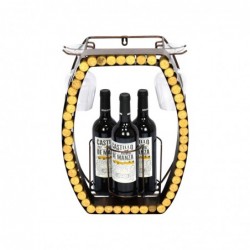 Botellero Metalico Copa de Vino 44 cm