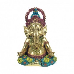 Figura Decorativa Ganesha Yoga Resina 22 cm