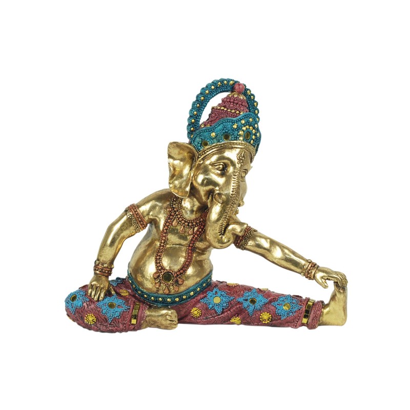 Figura Decorativa Ganesha Yoga Resina 25 cm