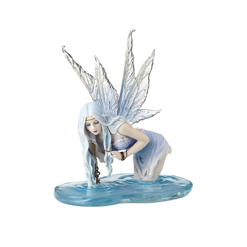 Figura Decorativa Hada Pesca Resina 15 cm