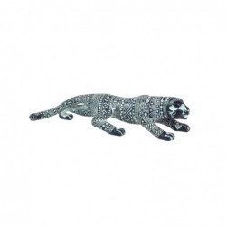 Figura Decorativa Leopardo Resina Gris 30 cm