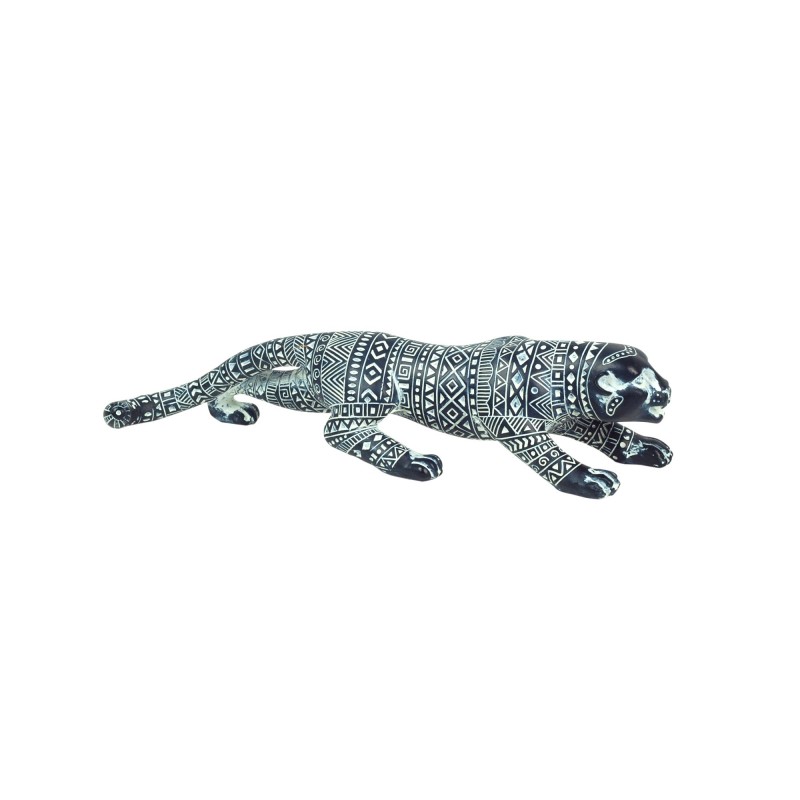 Figura Decorativa Leopardo Resina Gris 30 cm