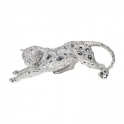 Figura Decorativa Leopardo Resina Gris 40 cm