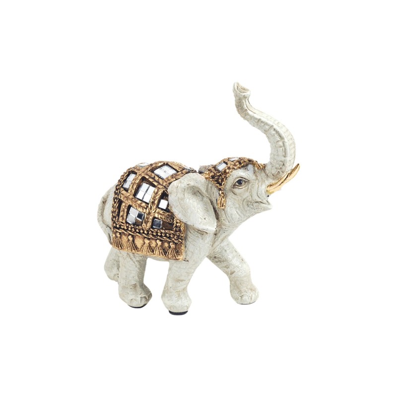 Figura Decorativa Resina Elefante Blanco 12 cm