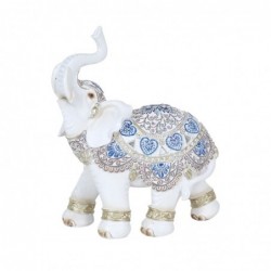 Figura Decorativa Resina Elefante Blanco 19 cm