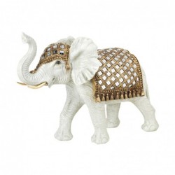 Figura Decorativa Resina Elefante Blanco 34 cm