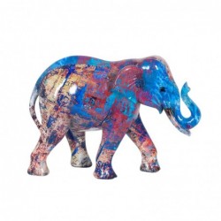 Figura Decorativa Resina Elefante Colores 22 cm