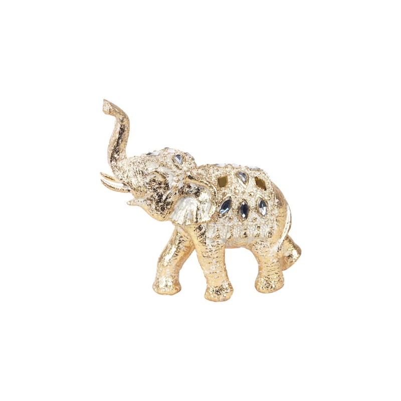 Figura Decorativa Resina Elefante Dorado 12 cm