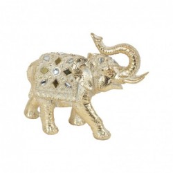 Figura Decorativa Resina Elefante Dorado 16 cm