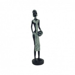Figura Decorativa Resina Mujer Africana 35 cm