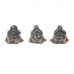 Figura Decorativa Resina x3 Buda Bronce 7 cm