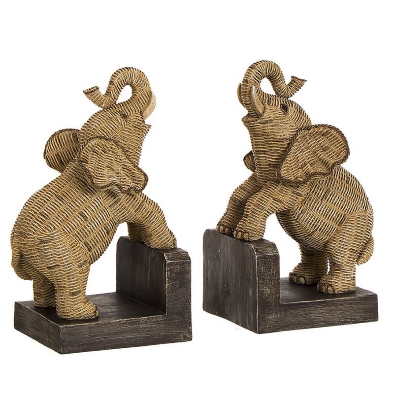 Apoyalibros Elefante Juego 2 unidades Efecto Ratan 25 cm