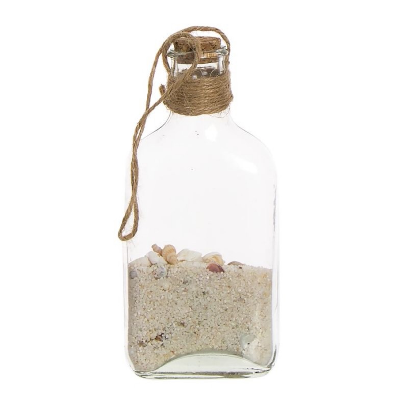 Botella Decoradas Por Pequeñas Conchas Y Piedras Aislados Sobre