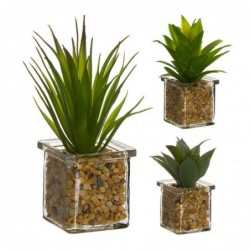 Figura Decorativa x3 Cactus Cristal 17 cm