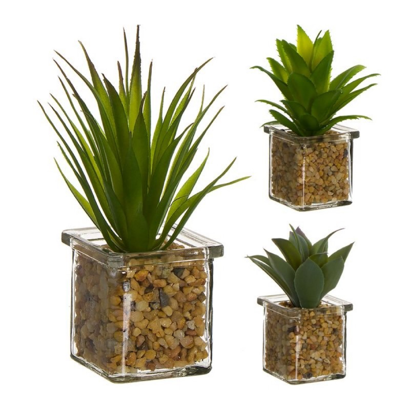 Figura Decorativa x3 Cactus Cristal 17 cm
