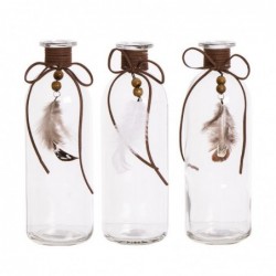 Jarron Violetero Decorativo x3 Modelos Pluma 21 cm